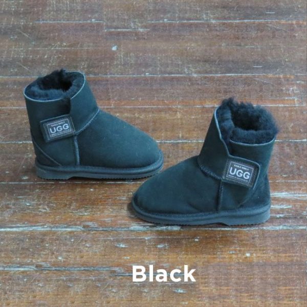 Kids Velcro Black Ugg Boots Perth