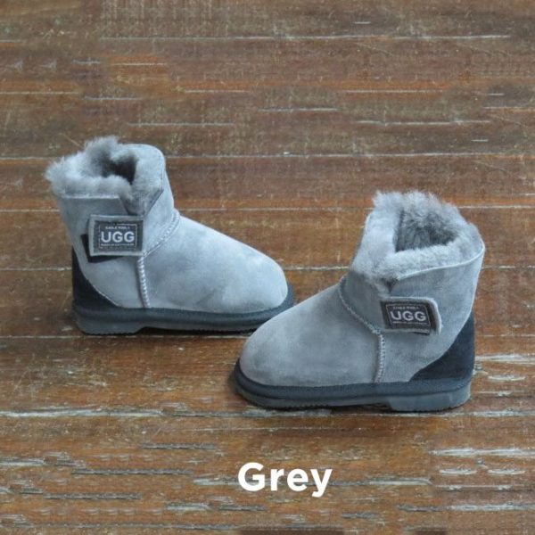 Kids Velcro Grey Ugg Boots Perth