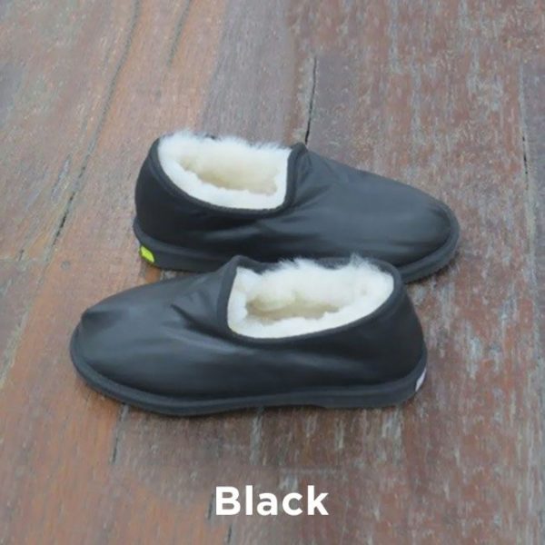 Leather Black Trekker Slippers Perth