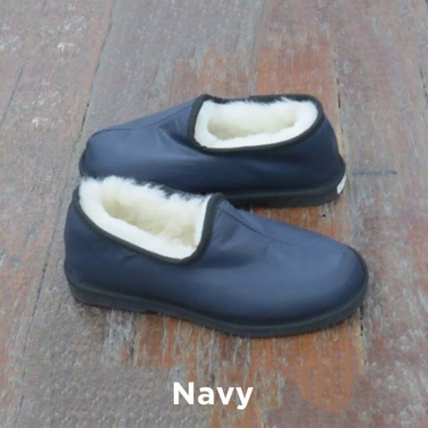 Leather Navy Trekker Slippers Perth