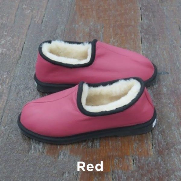 Leather Red Trekker Slippers Perth